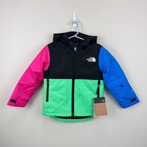 The North Face Kids' Freedom Insulated Ski Jacket Green Color Block 3T NWT